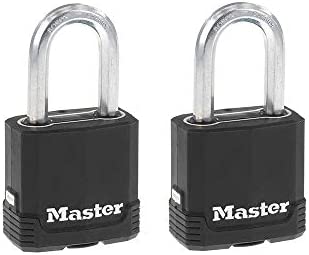 Master Lock Magnum Heavy Duty Outdoor Padlock with Key, 2 Pack Keyed-Alike